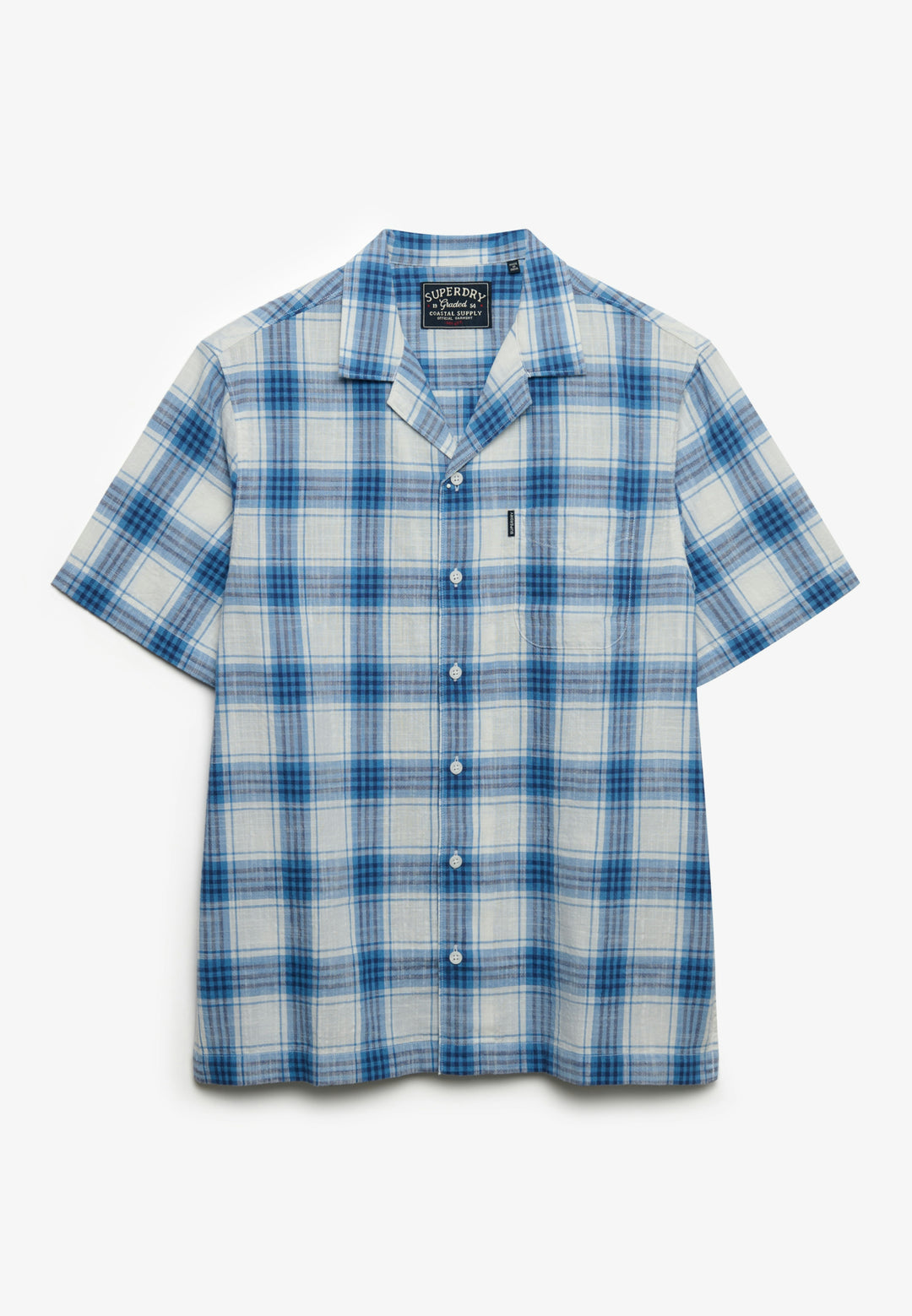 Superdry  Cabana Check Short Sleeve Shirt Harbour Check White