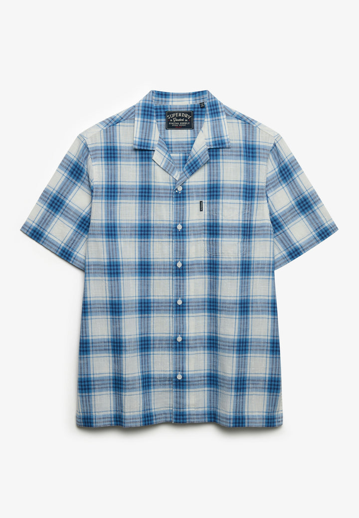 Superdry  Cabana Check Short Sleeve Shirt Harbour Check White