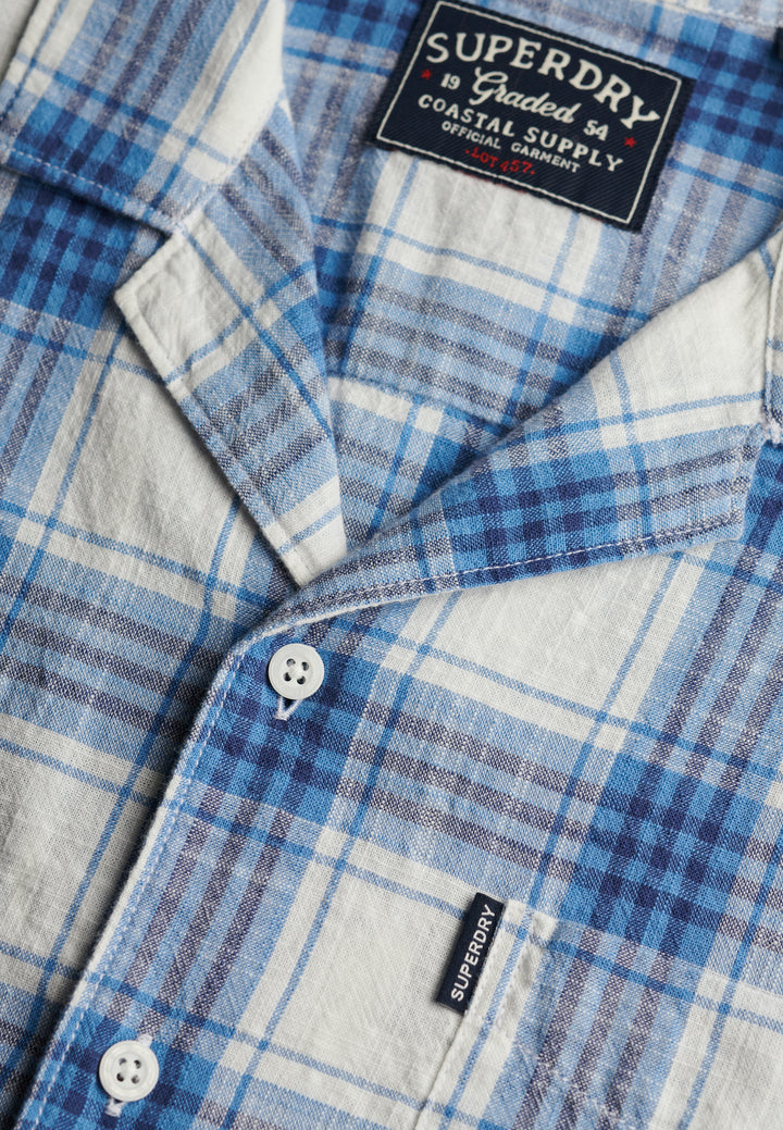 Superdry  Cabana Check Short Sleeve Shirt Harbour Check White