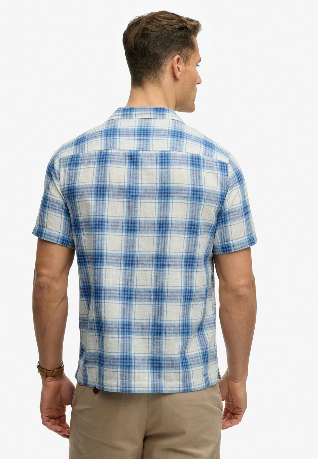 Superdry  Cabana Check Short Sleeve Shirt Harbour Check White