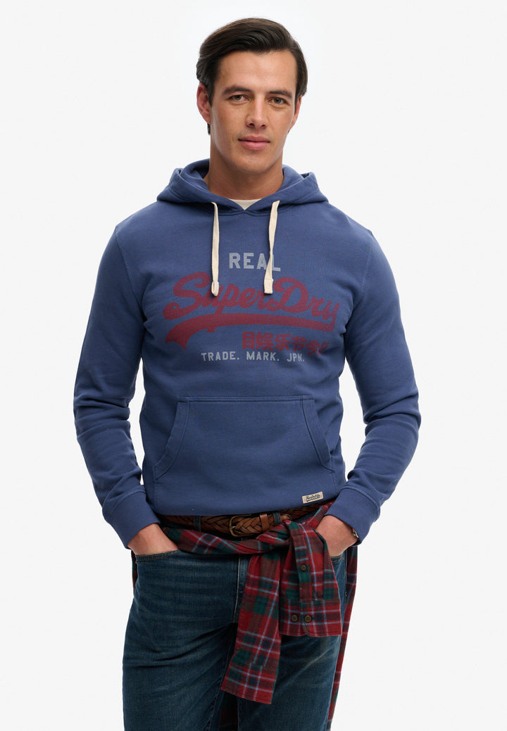 Superdry Vintage Logo Classic Hoodie Hampton Blue