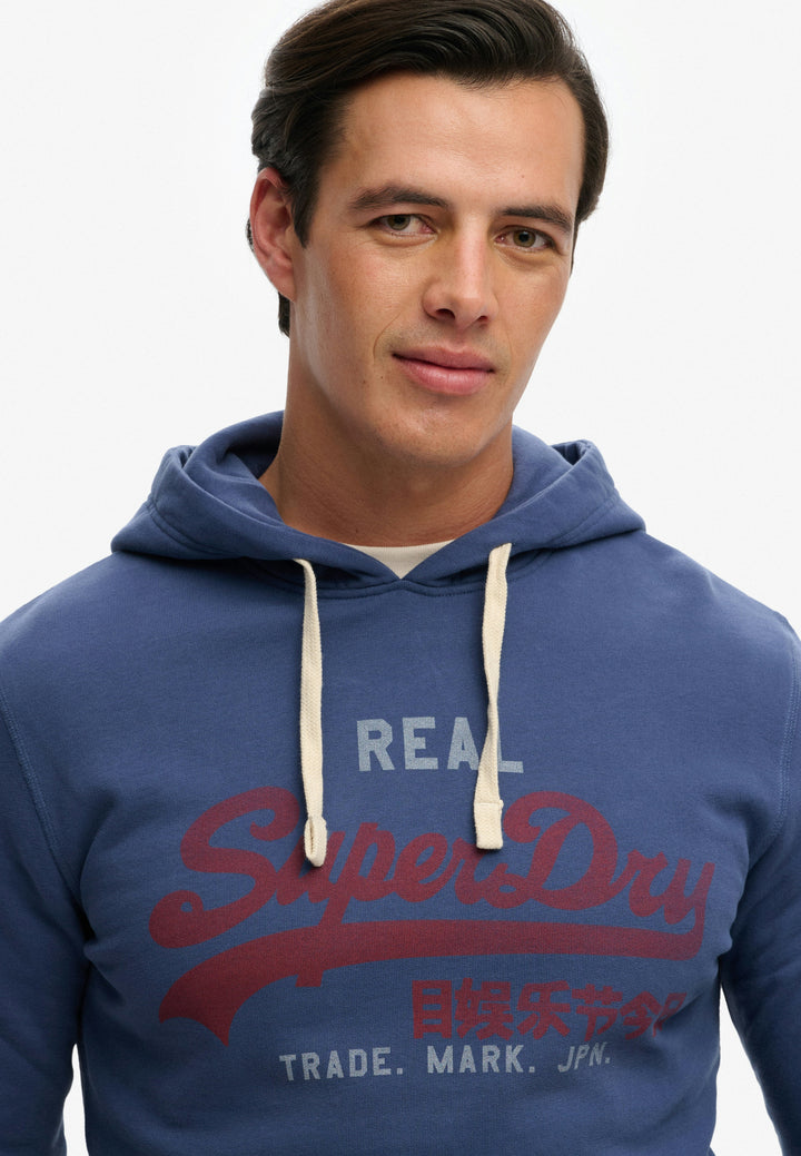 Superdry Vintage Logo Classic Hoodie Hampton Blue