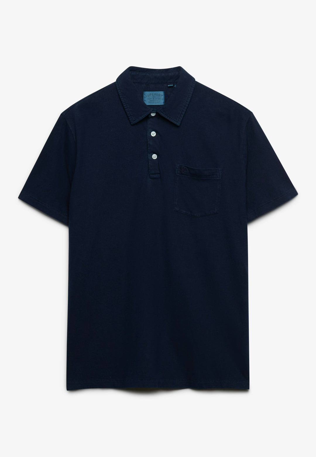 Superdry  Classic Cotton Linen Polo Shirt Hampton Navy