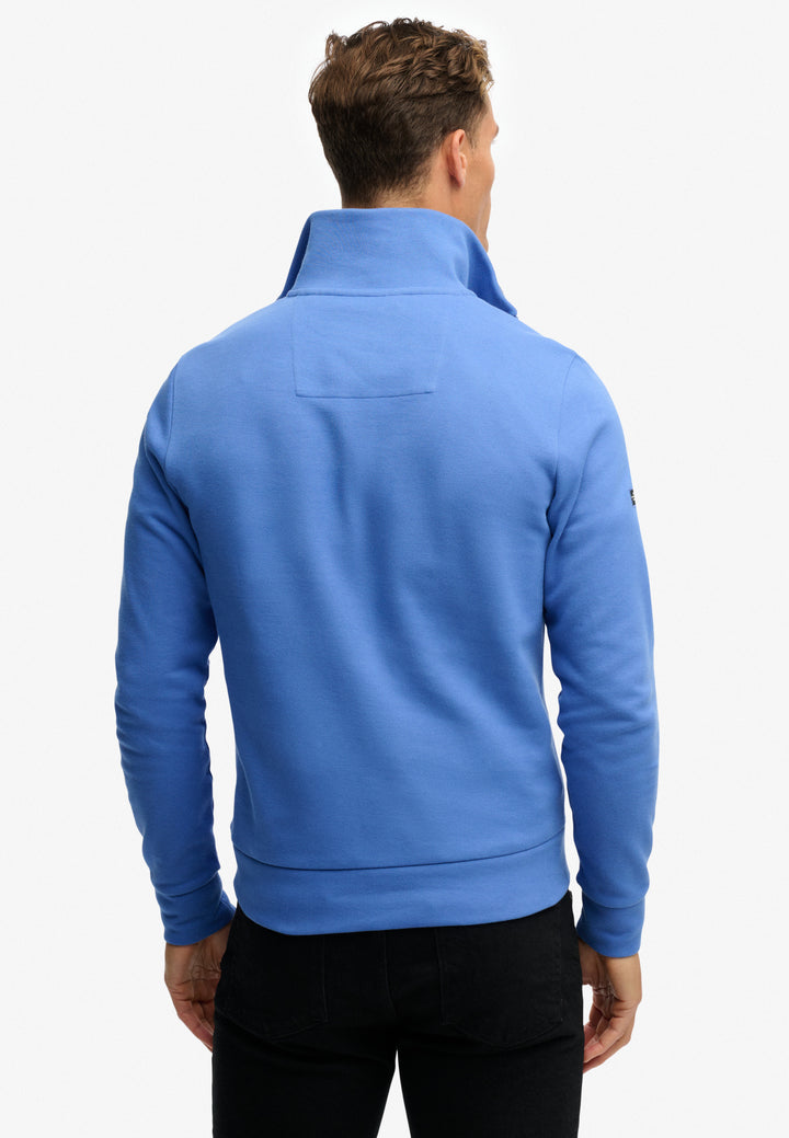 Superdry  Essentials Pique Half Zip Chambray Blue