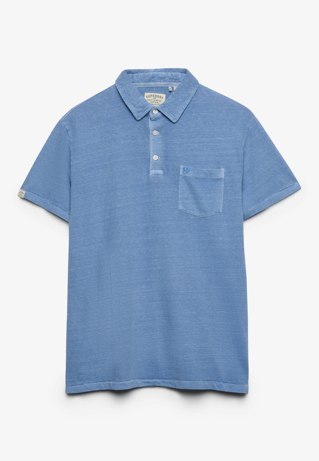 Superdry  Classic Cotton Linen Polo Shirt Vibrant Blue