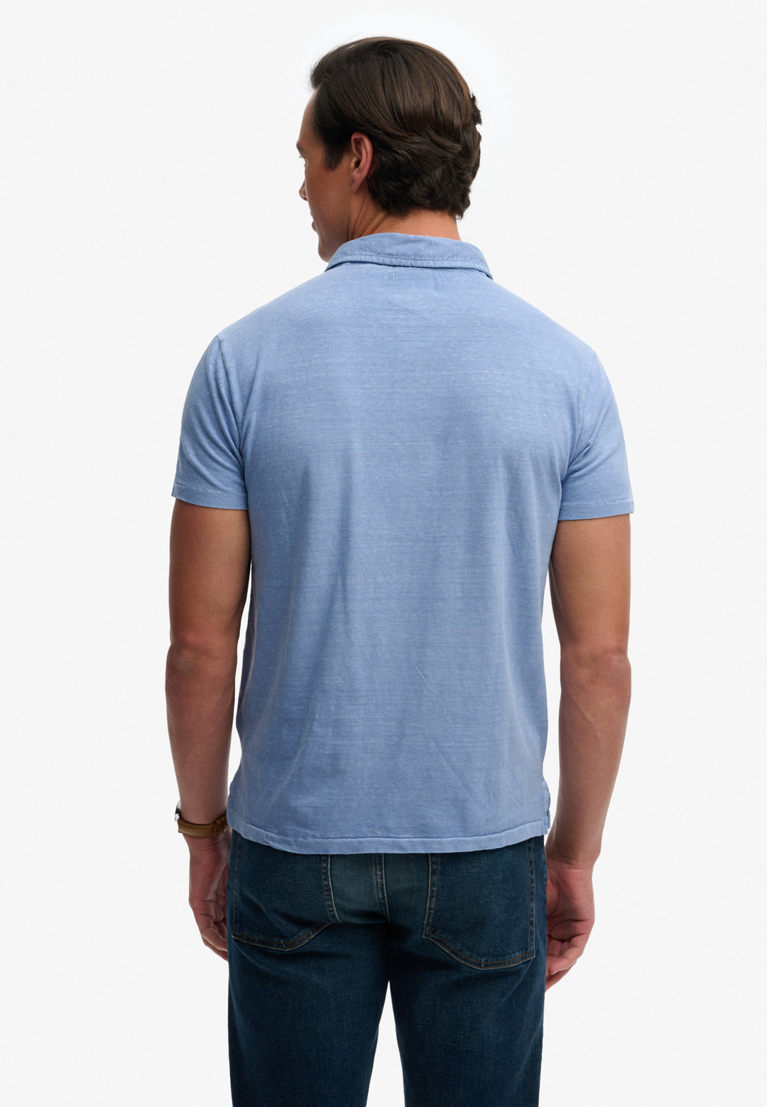 Superdry  Classic Cotton Linen Polo Shirt Vibrant Blue