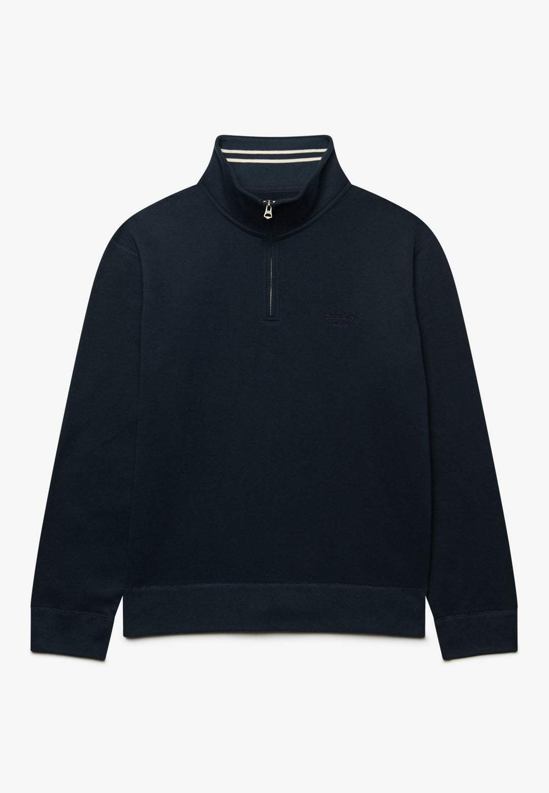 Superdry Essential Serif Logo Half Zip Sweatshirt Dark Navy