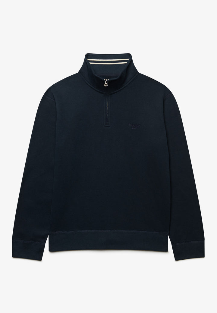 Superdry Essential Serif Logo Half Zip Sweatshirt Dark Navy