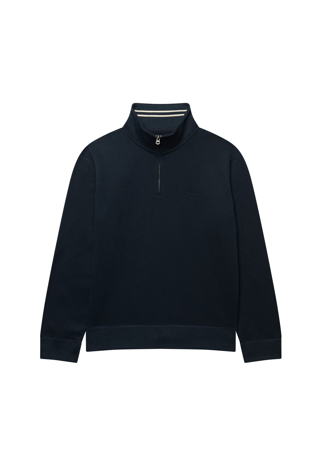 Superdry Essential Serif Logo Half Zip Sweatshirt Dark Navy