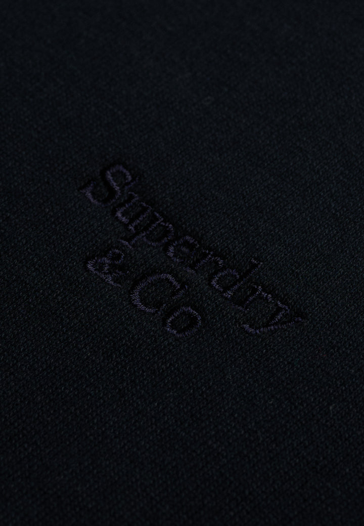 Superdry Essential Serif Logo Half Zip Sweatshirt Dark Navy
