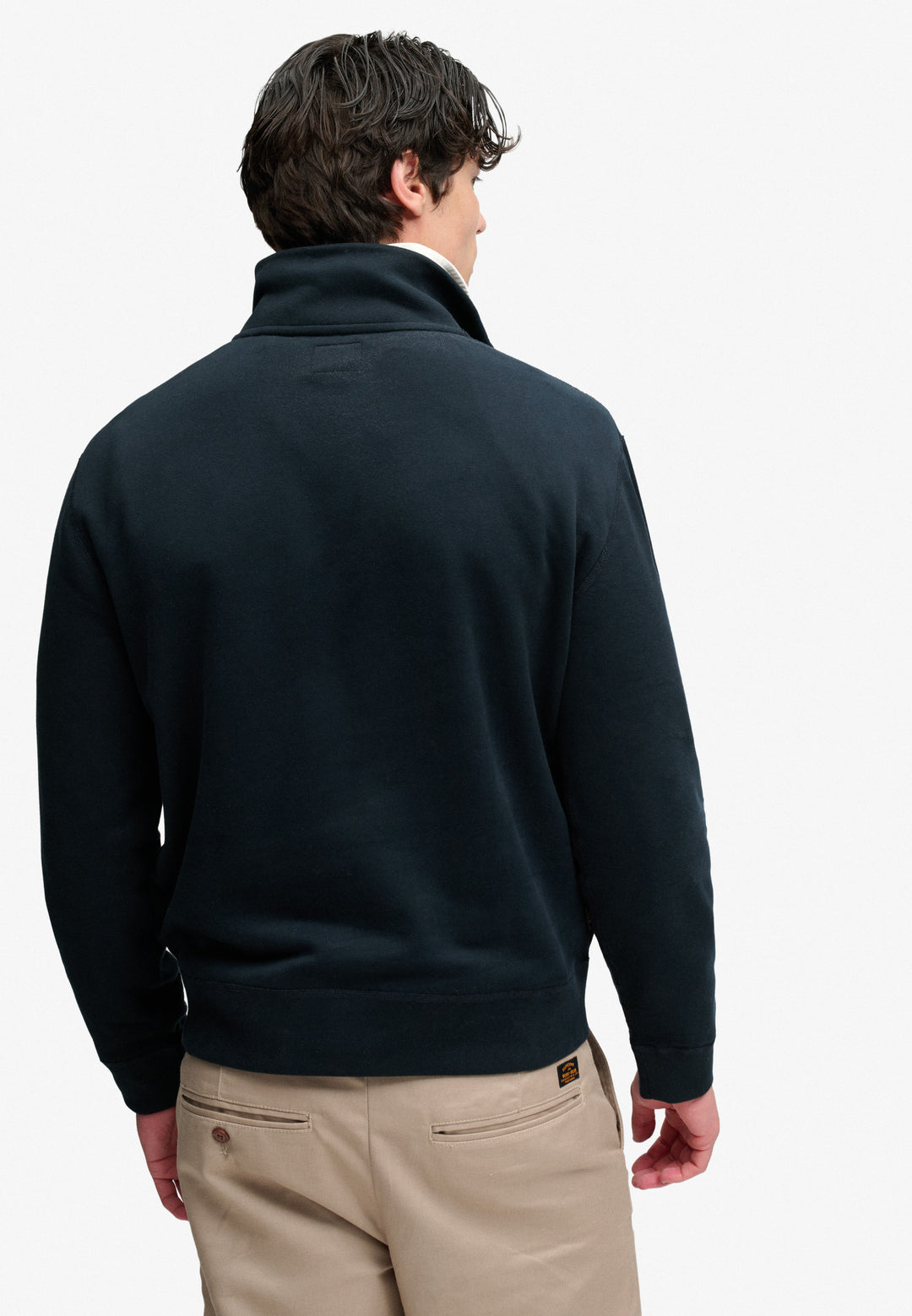 Superdry Essential Serif Logo Half Zip Sweatshirt Dark Navy