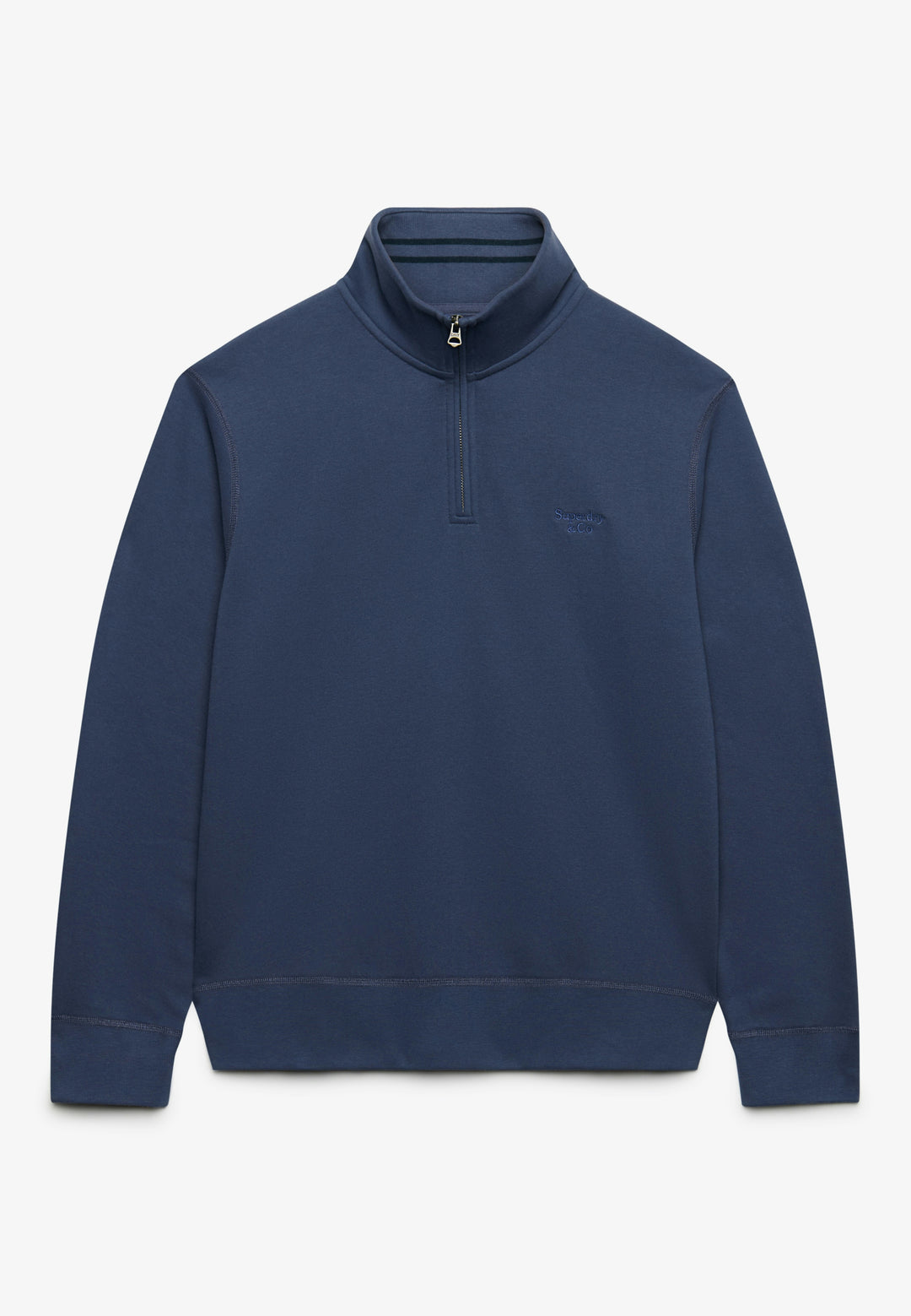 Superdry Essential Serif Logo Half Zip Sweatshirt Soft Navy