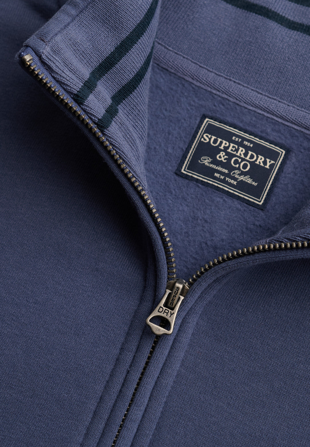 Superdry Essential Serif Logo Half Zip Sweatshirt Soft Navy
