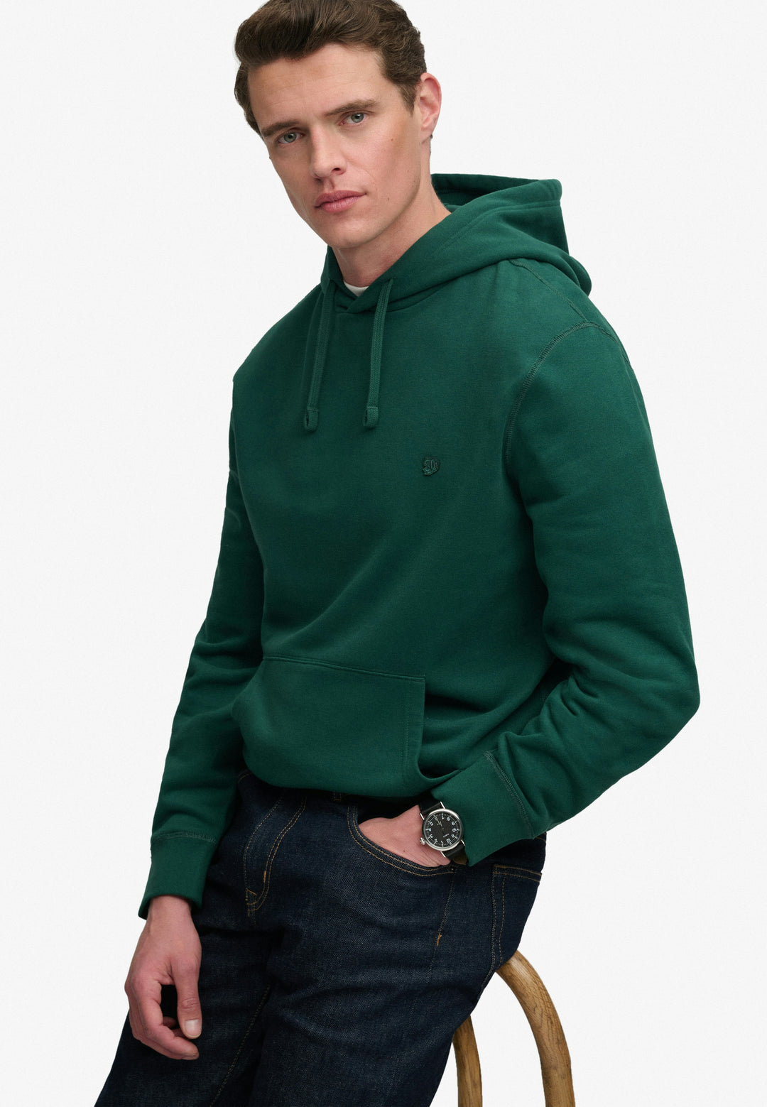 Superdry  Essential SD Co Logo Hoodie Varsity Green