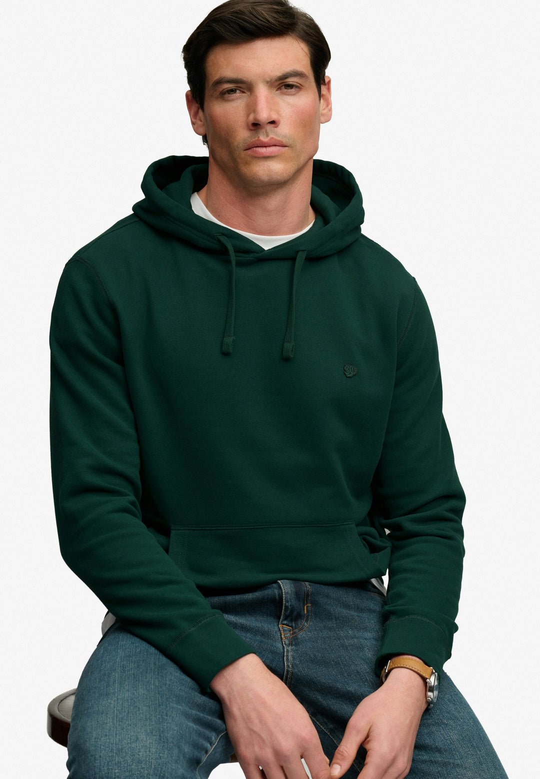 Superdry  Essential SD Co Logo Hoodie Varsity Green