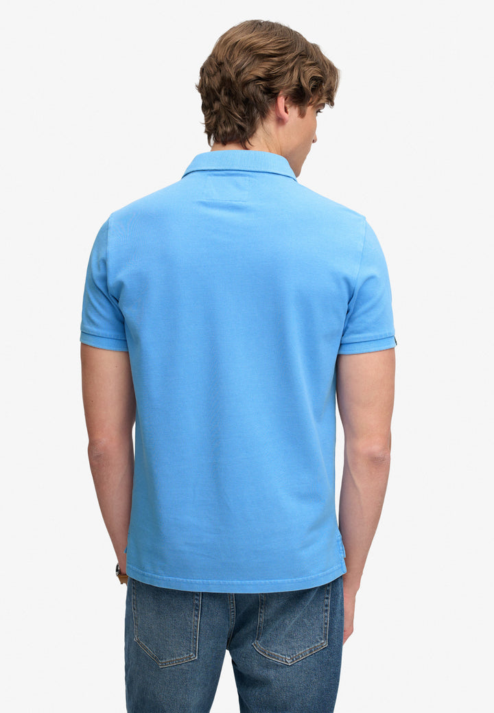 Superdry Vintage Destroy Polo Shirt Deep Blue Wave