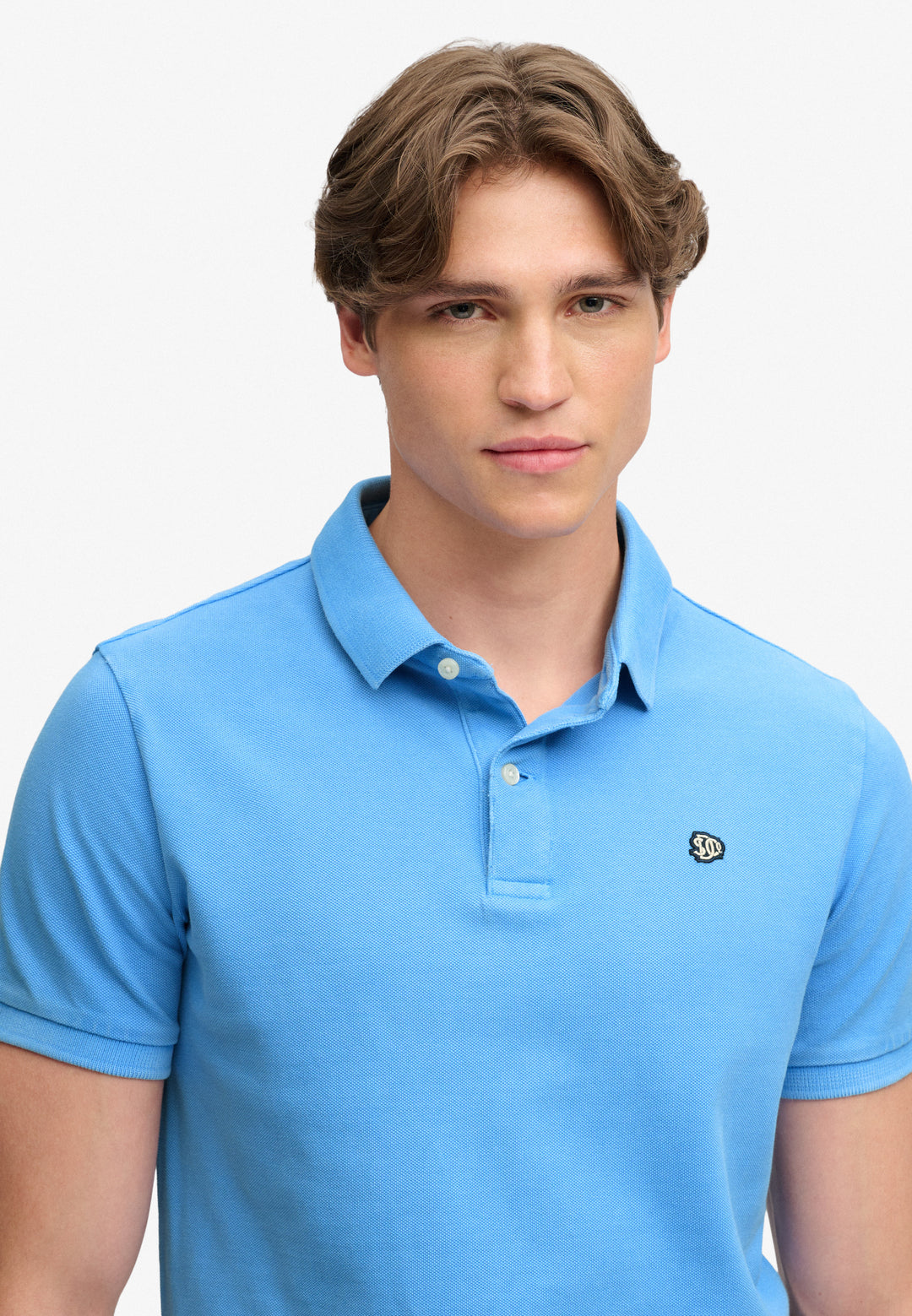 Superdry Vintage Destroy Polo Shirt Deep Blue Wave