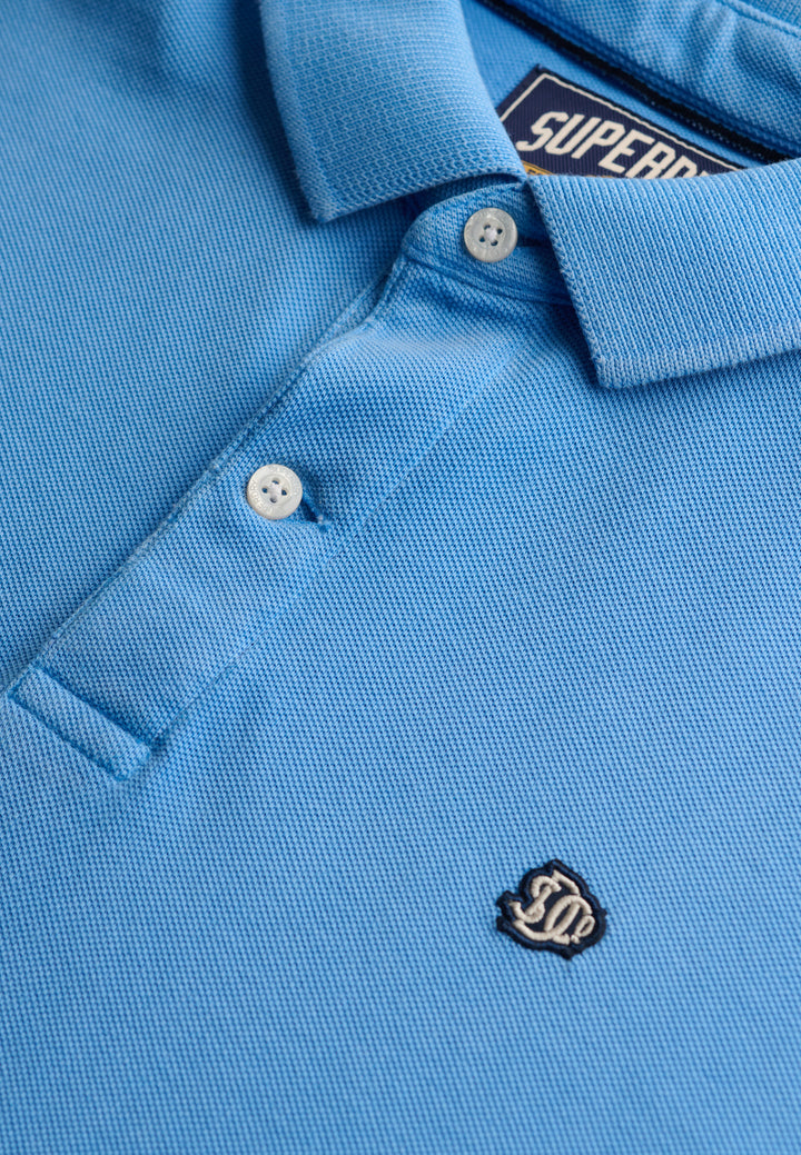Superdry Vintage Destroy Polo Shirt Deep Blue Wave