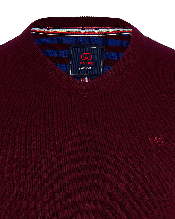 Andre Valencia V-Neck Burgundy
