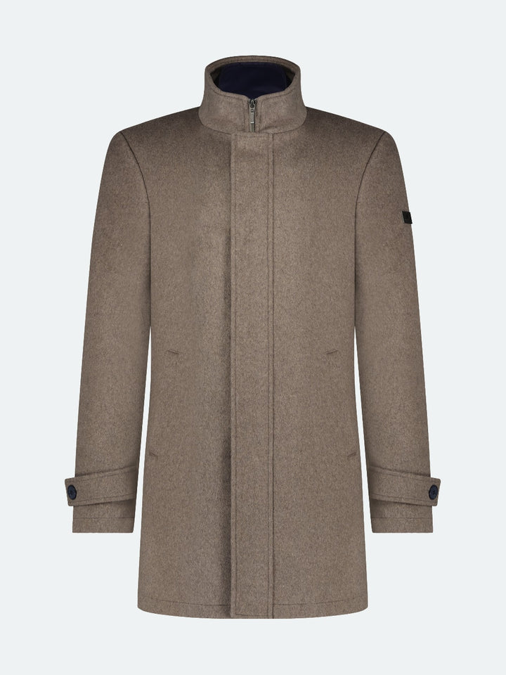 A Fish Named Fred Funnel Neck Coat Sand