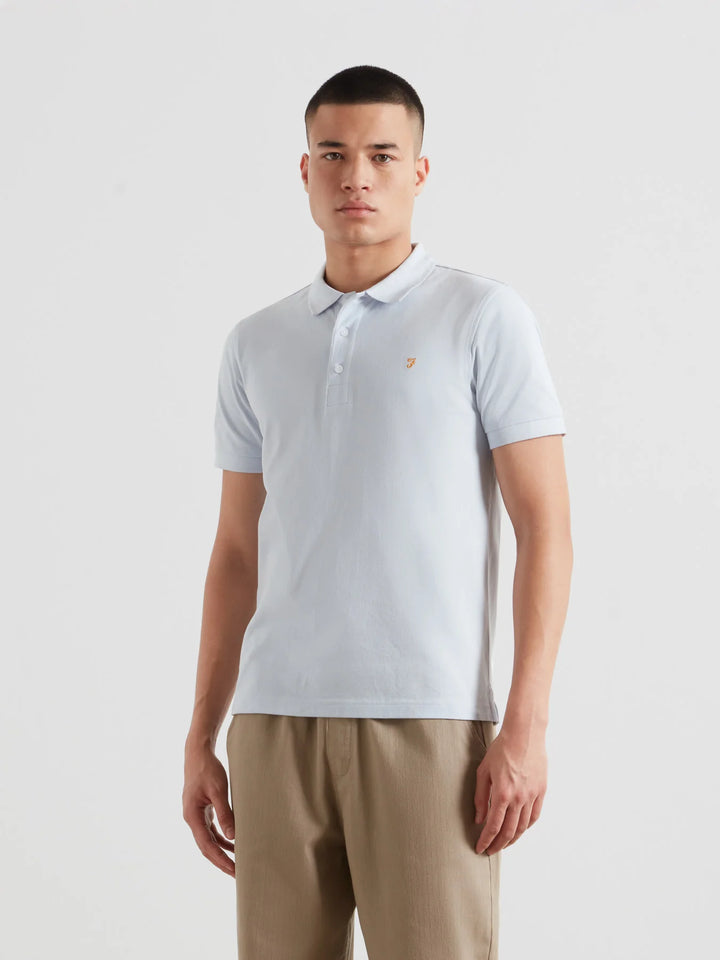 Farah Blanes Polo Shirt Blue Nickle