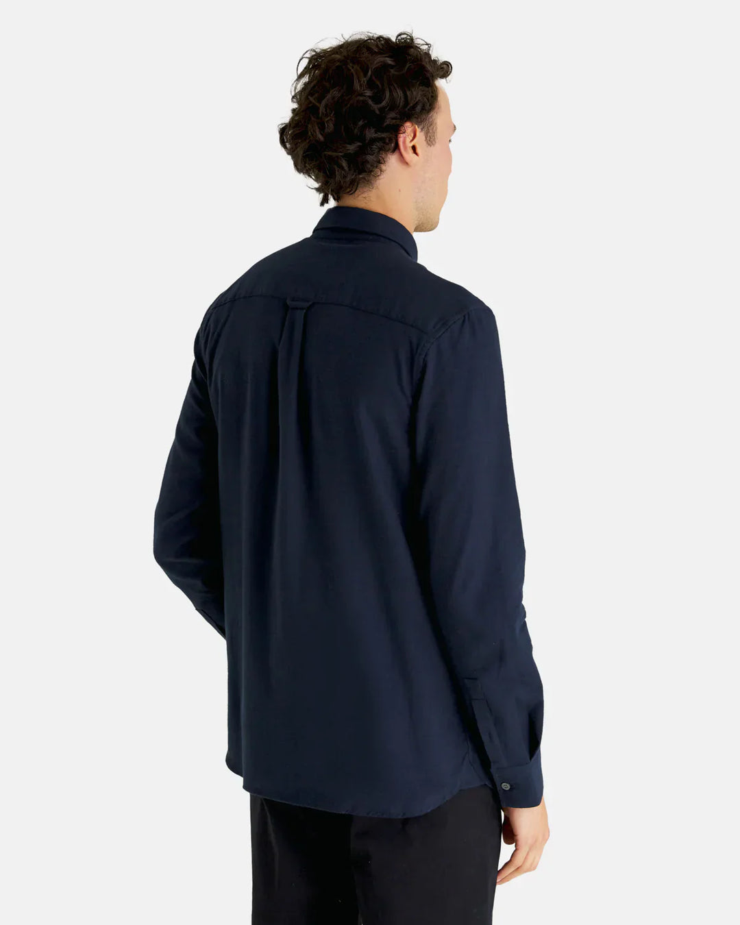 Lyle &amp; Scott Plain Flannel Shirt Dark Navy image 3