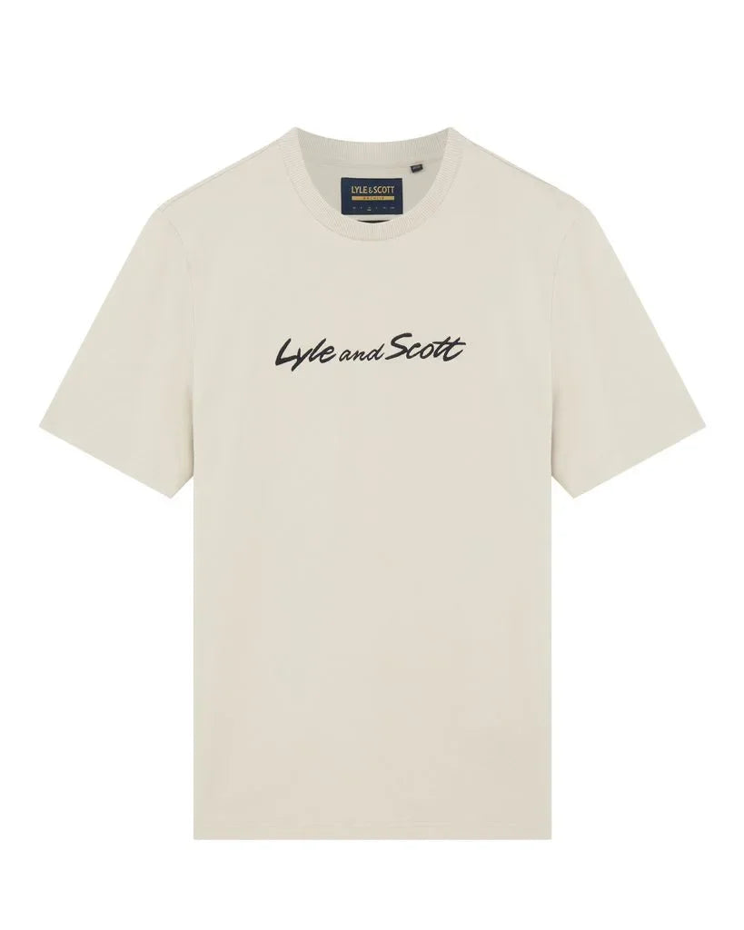 Lyle &amp; Scott Script Embroidery Tee Shirt Viaduct/Dark Navy - S image