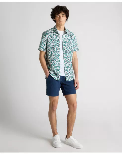 Remus Uomo Green Slim Short Sleeve Casual Shirt image 1