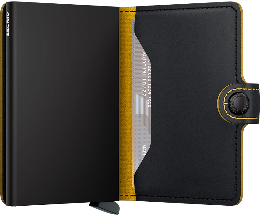 Secrid Miniwallet Matte Black & Ochre