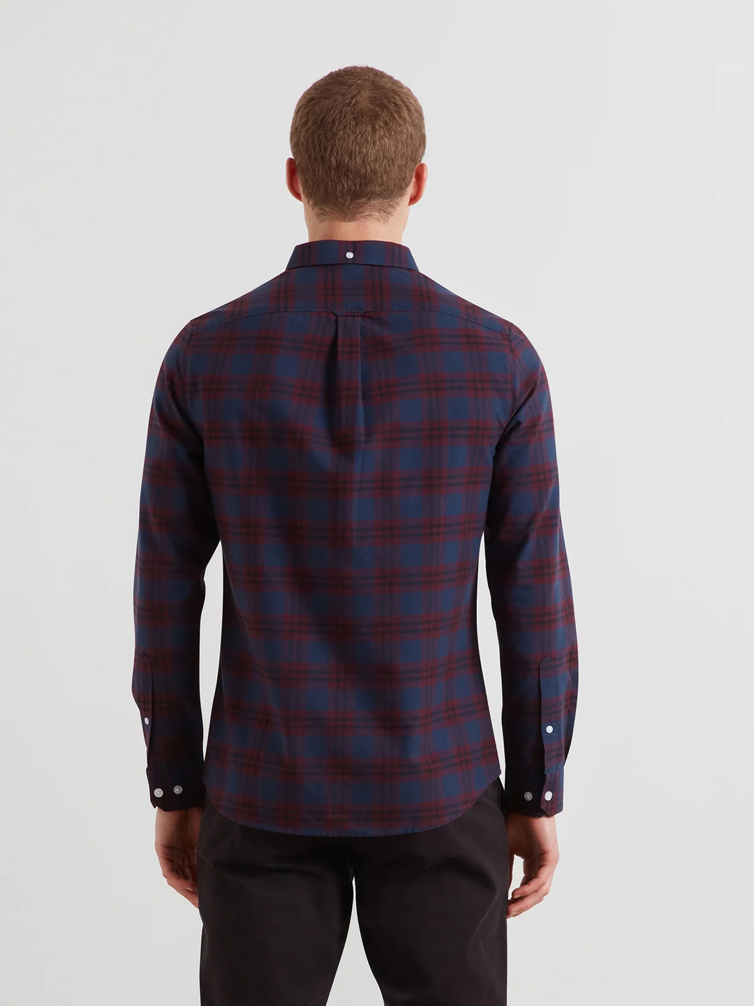 Farah Brewer Check Oxford Shirt Bordeaux