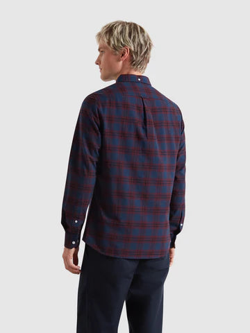 Farah Brewer Shirt Check Oxford Bordeaux