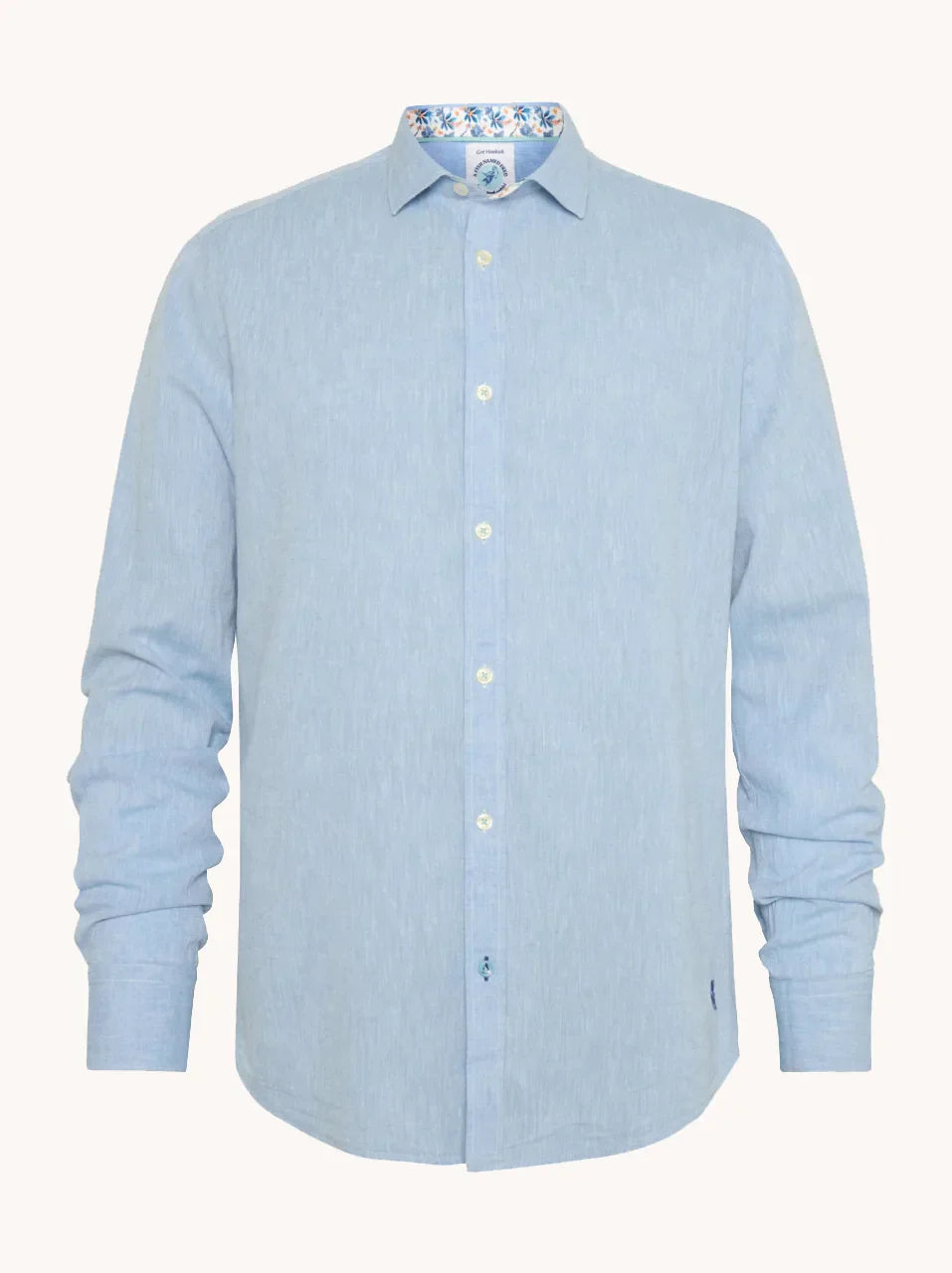 A Fish Named Fred Linen Shirt Light Blue image 0