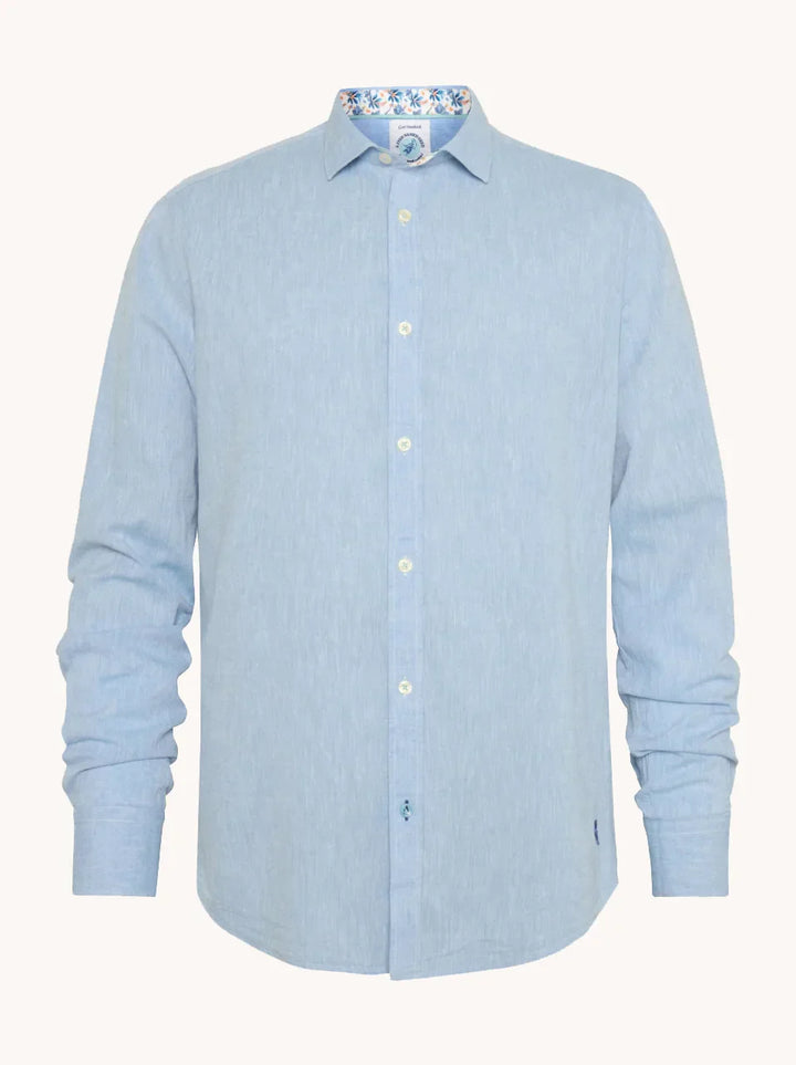 A Fish Named Fred Linen Shirt Light Blue image 0