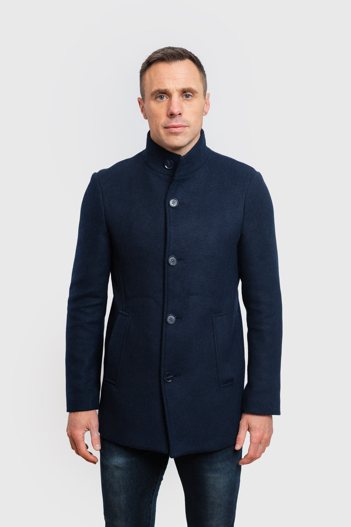 Tommy Bowe Tailoring Borthwick Wool Coat Navy