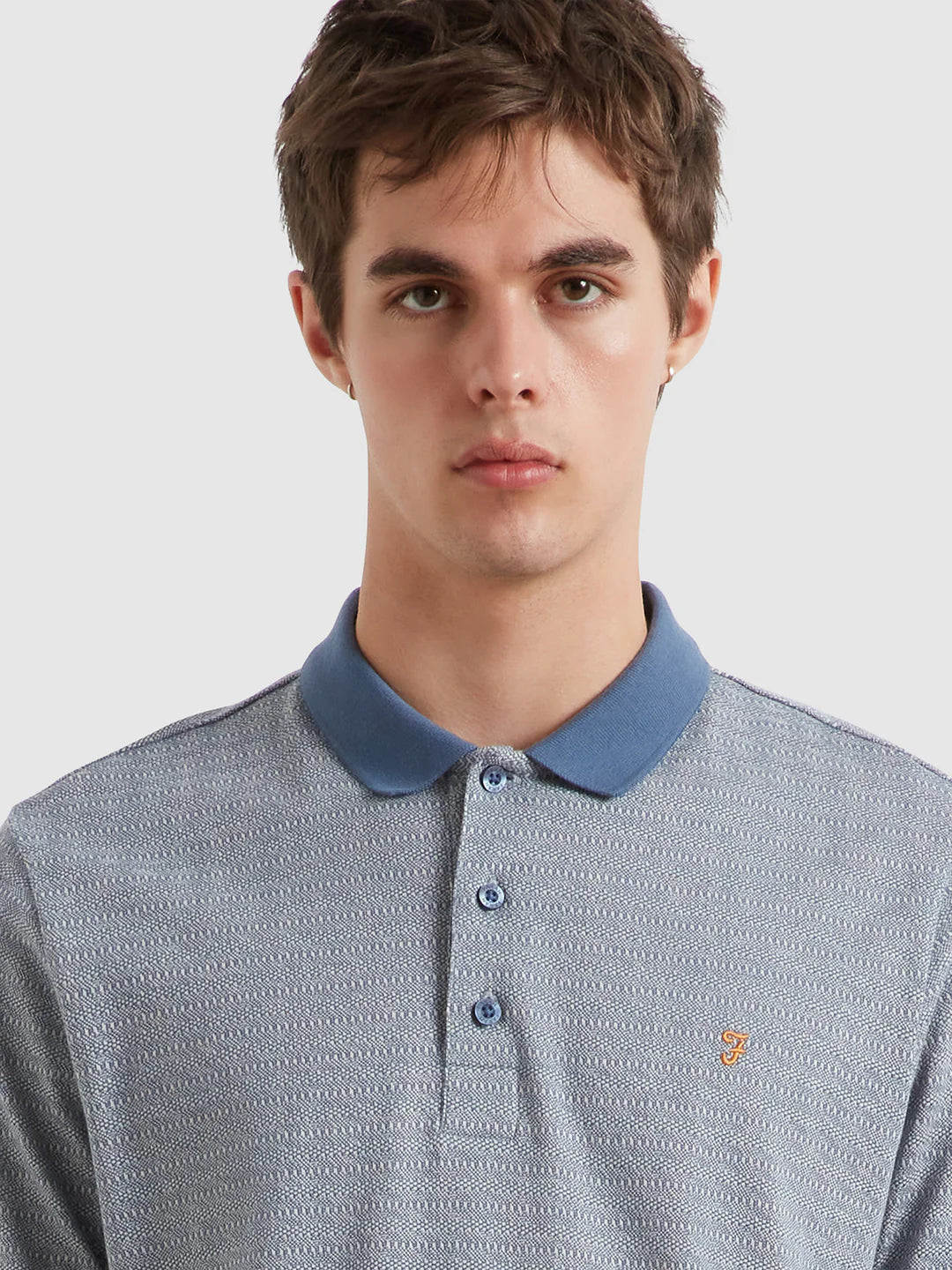 Farah Sefton Jacquard Polo Shirt River Bed