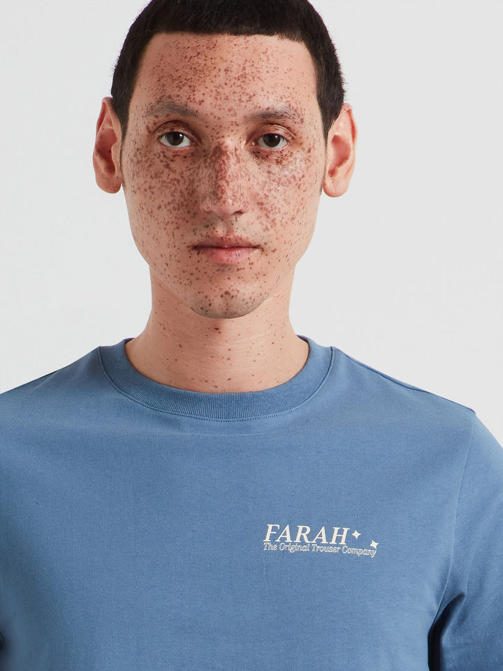 Farah Morween Graphic T-Shirt In Blue Tide