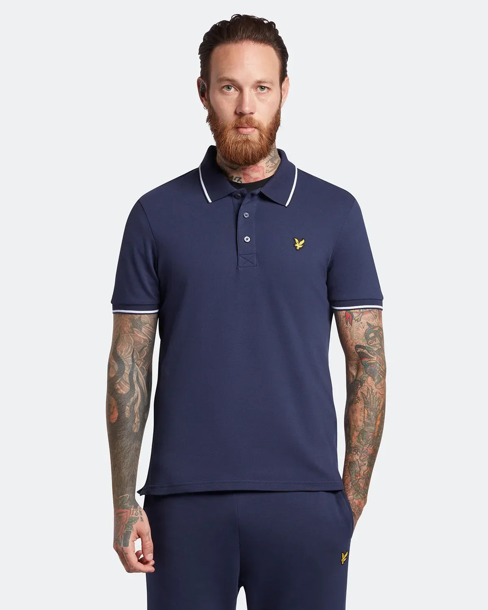 Lyle &amp; Scott Tipped Polo Shirt Navy/White image 1