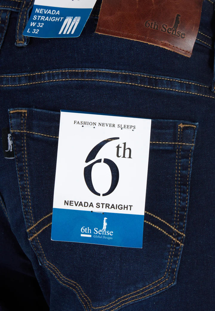 6th Sense Nevada Straight Leg Jeans Blue Black image 4
