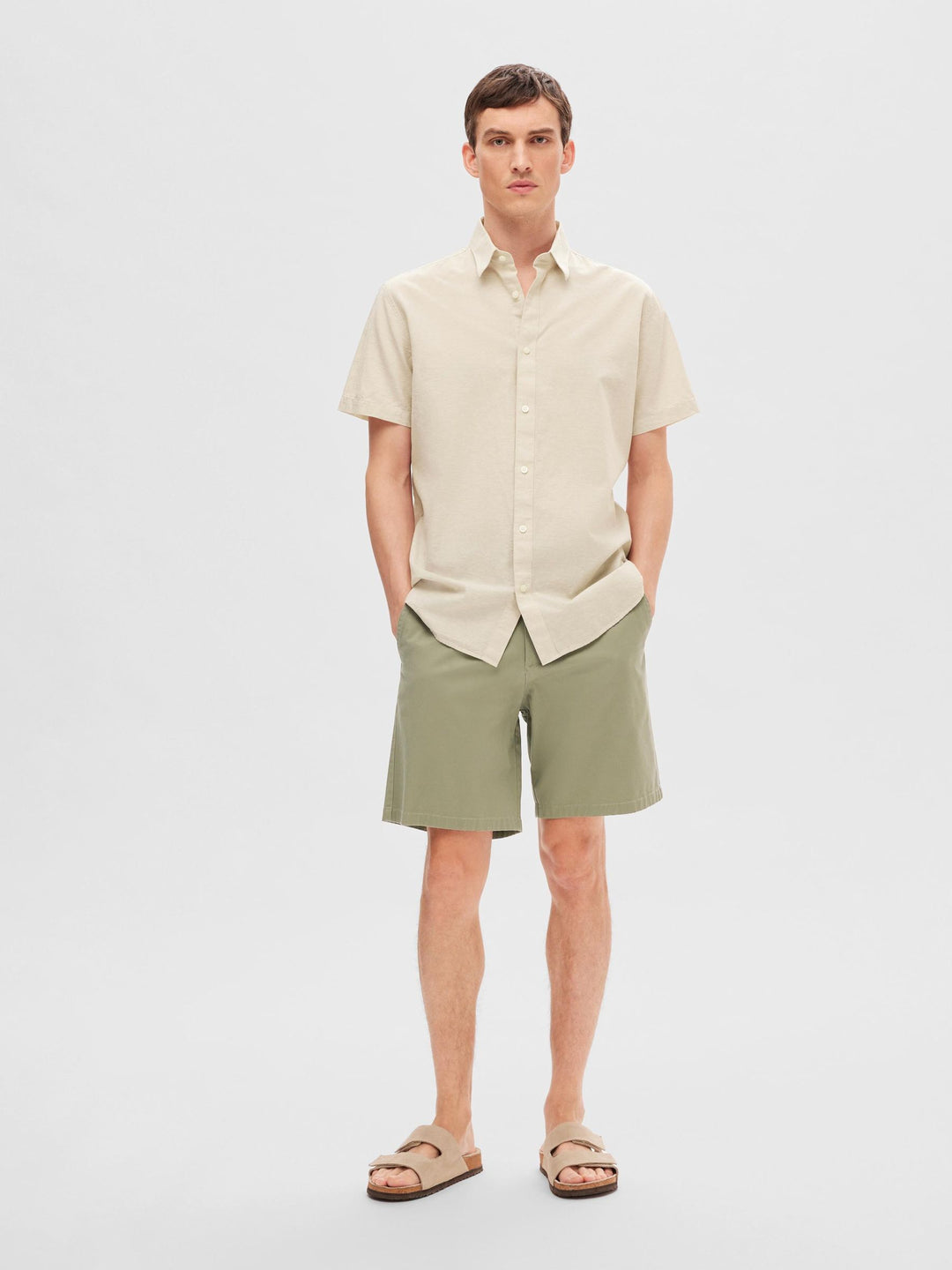 Selected Homme Chino Shorts Vetiver image 4