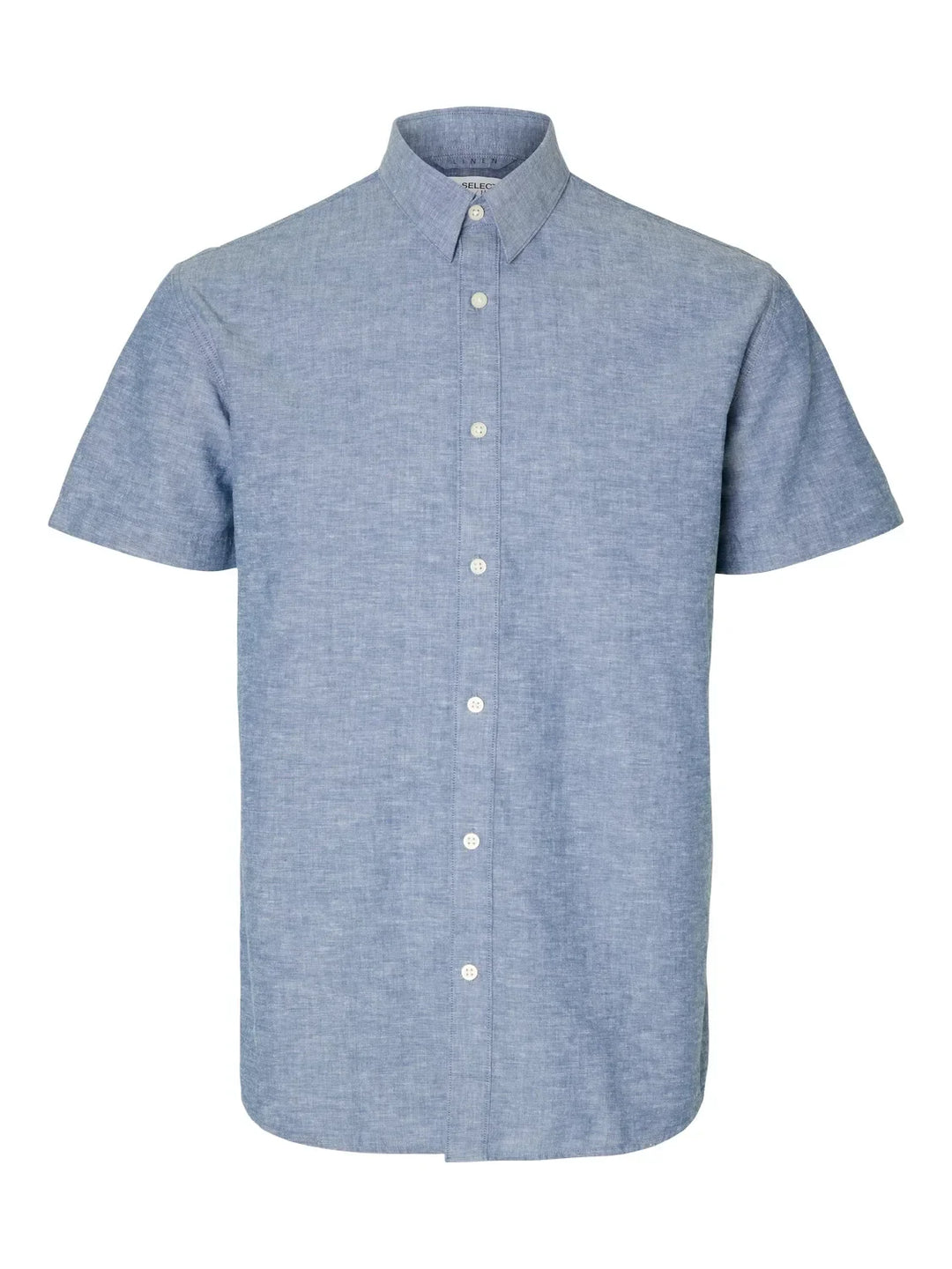 Selected Homme Linen Short Sleeve Shirt Blue image 0