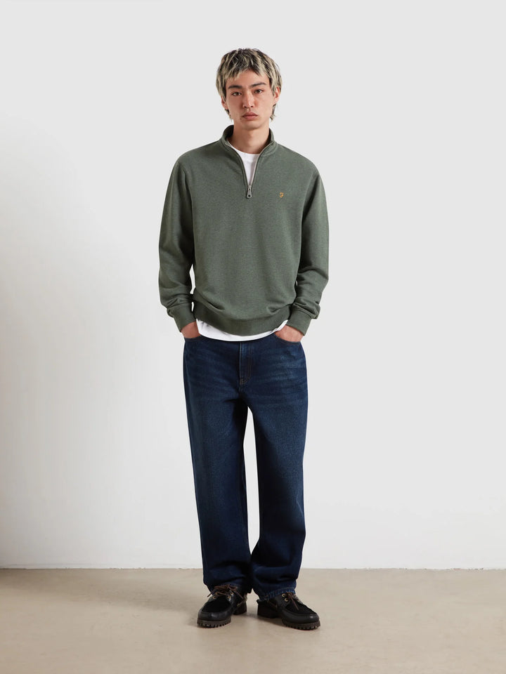 Farah Arnold 1/4 Zip Rosemary Marl