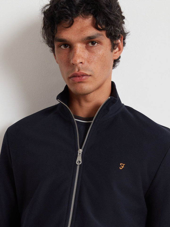 Farah Seaton Zip Thru True Navy
