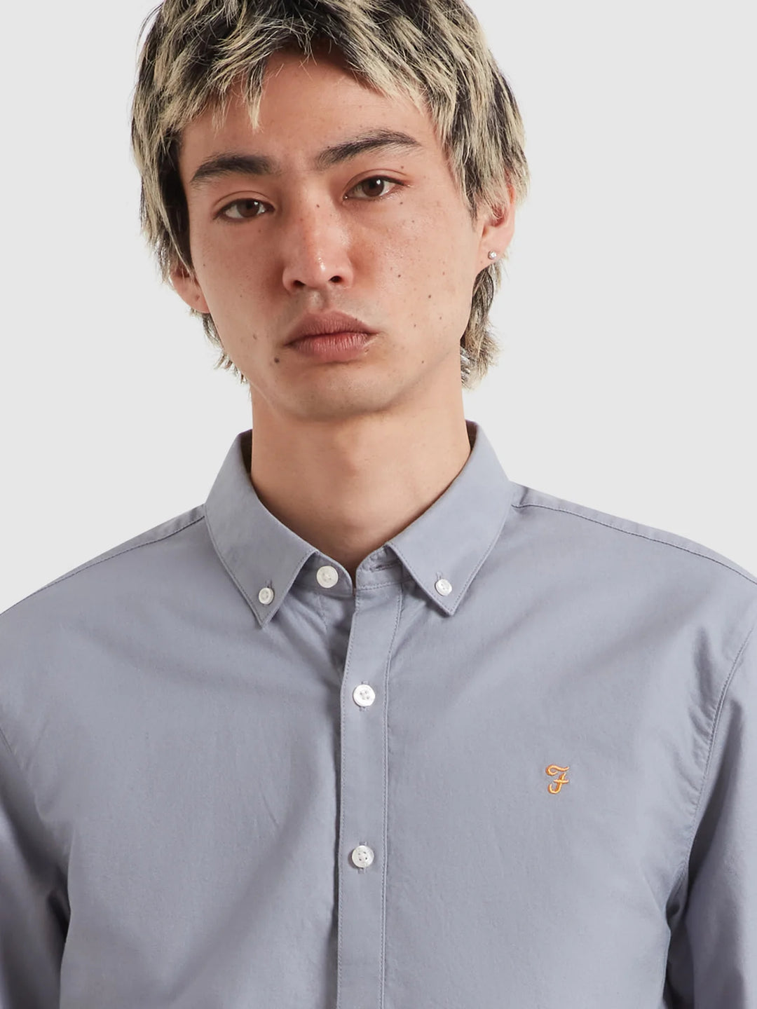 Farah Brewer Oxford Shirt Icelandic Blue