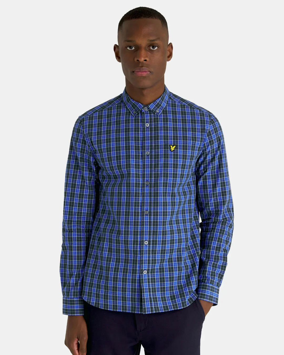 Lyle &amp; Scott Check Poplin Shirt Dark Navy/Bright Blue image 0