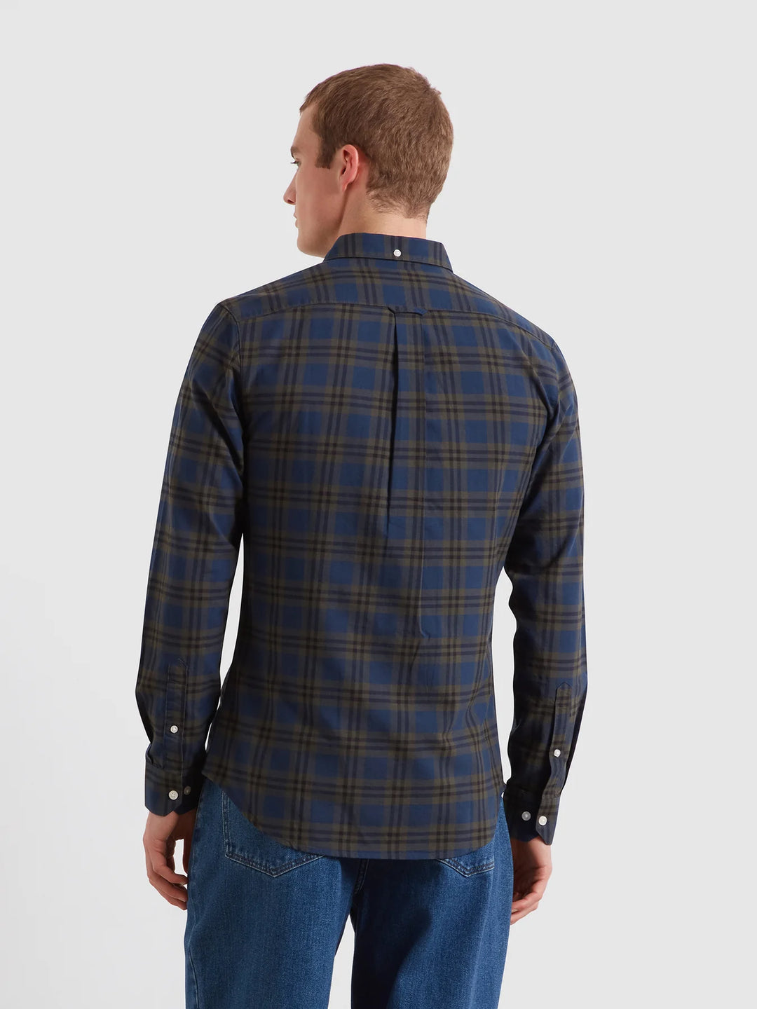Farah Brewer Check Oxford Shirt Evergreen
