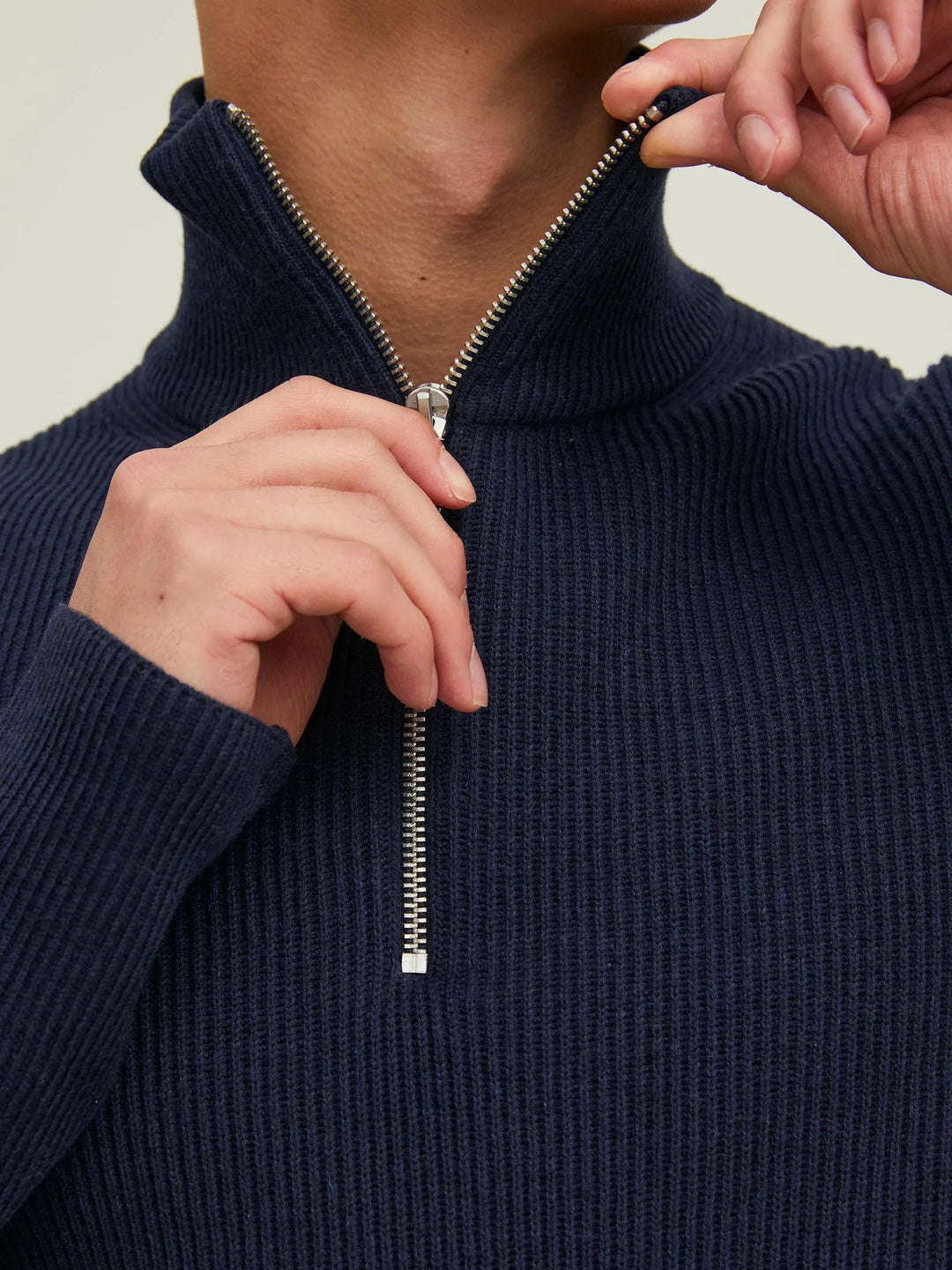 Jack &amp; Jones 1/2 Zip Knit Navy image 2