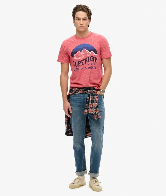 Superdry Classic Great Outdoors Relaxed T-Shirt Monroe Red Grit image 4
