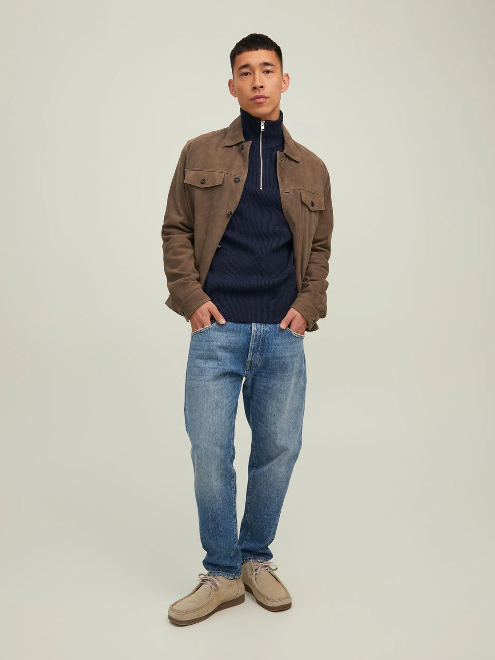 Jack &amp; Jones 1/2 Zip Knit Navy image 1
