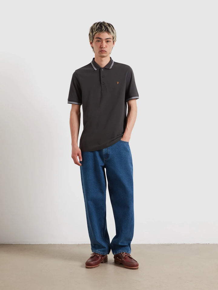 Farah Bowes Polo Shirt Washed Black
