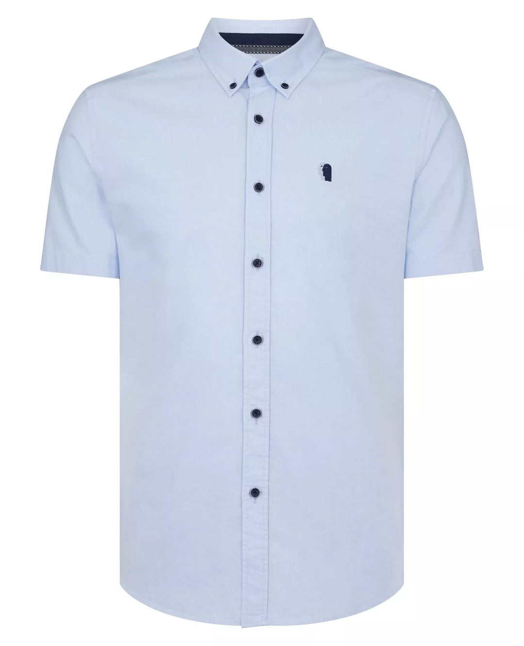 Remus Uomo Slim Fit Short Sleeve Oxford Shirt Sky Blue image 4